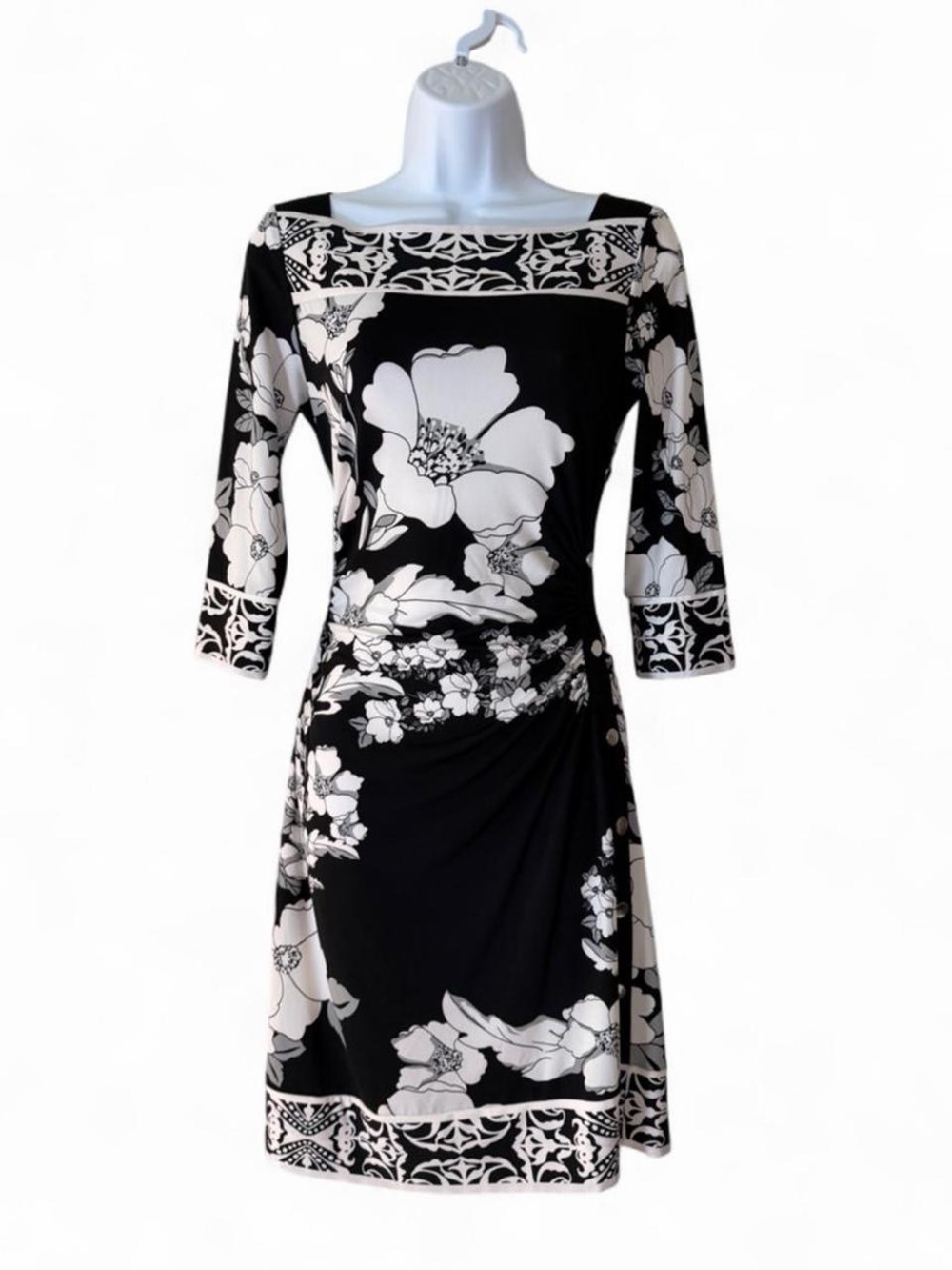 White House Black Market floral matte jersey dress